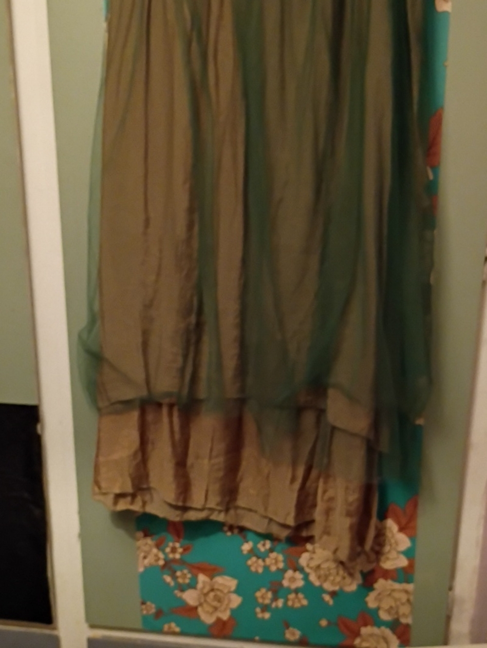 Custom Made Slow Fashion Sleeveless Green Layered Tulle Dress - Picture 5 of 6